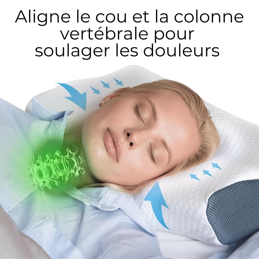 Oreiller orthopédique Elaglow® - Améliore la qualité du sommeil