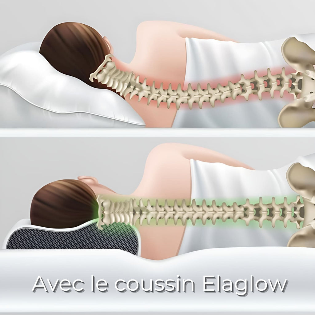 Oreiller orthopédique Elaglow® - Améliore la qualité du sommeil